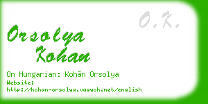 orsolya kohan business card